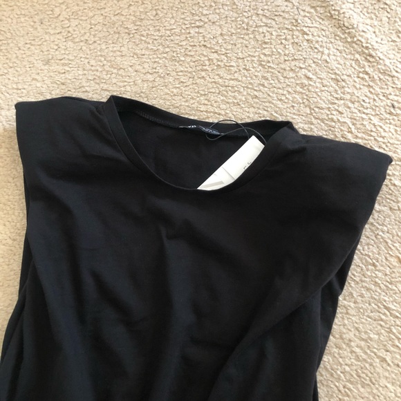 NWT Zara Padded Shoulder Crop Top - Picture 12 of 16